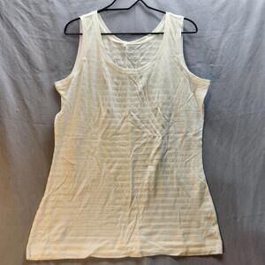 Lands End‎ White Cotton Blend Tank Top Womens Size XL